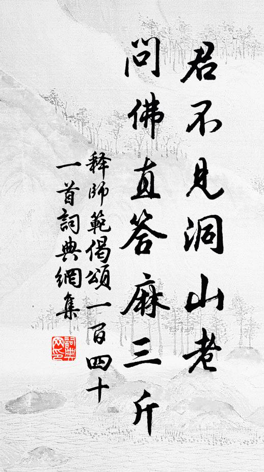释师范君不见洞山老，问佛直答麻三斤书法作品欣赏