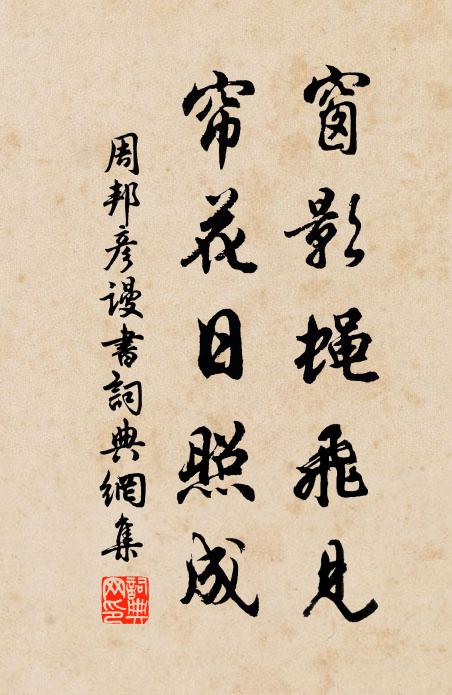 周邦彦窗影蝇飞见，帘花日照成书法作品欣赏