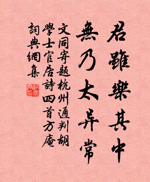 文同君虽乐其中，无乃太异常书法作品欣赏
