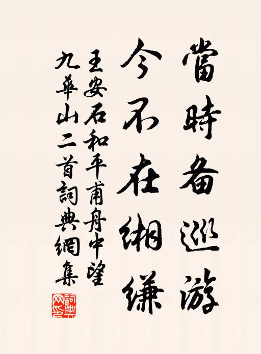 王安石当时备巡游,今不在缃缣书法作品欣赏
