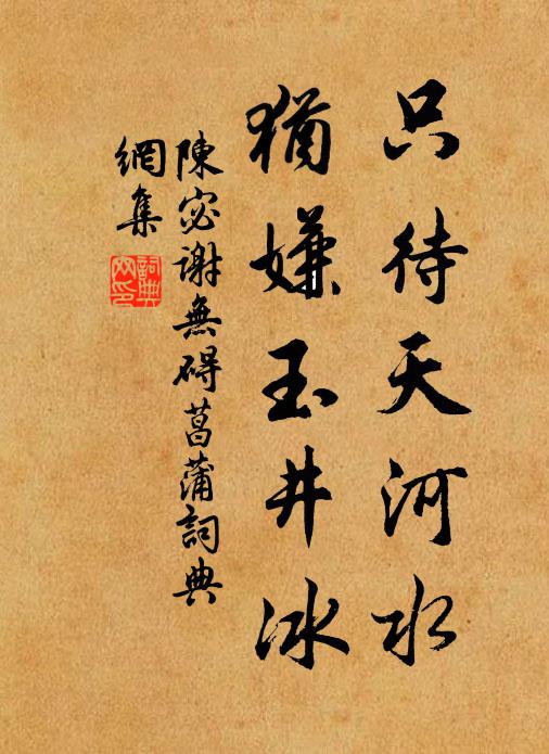 陈宓只待天河水，犹嫌玉井冰书法作品欣赏