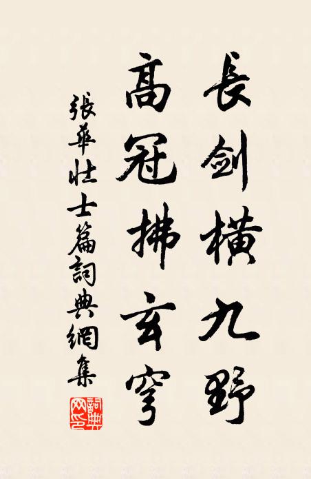 张华长剑横九野，高冠拂玄穹书法作品欣赏