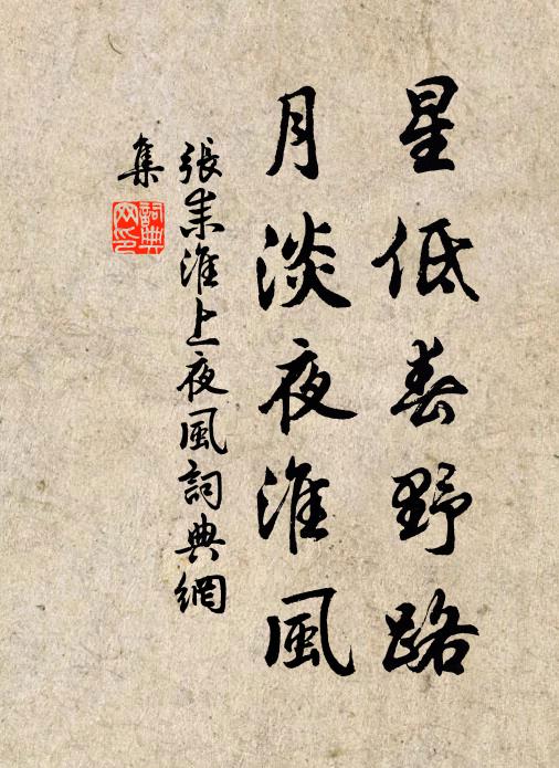 张耒星低春野路，月淡夜淮风书法作品欣赏
