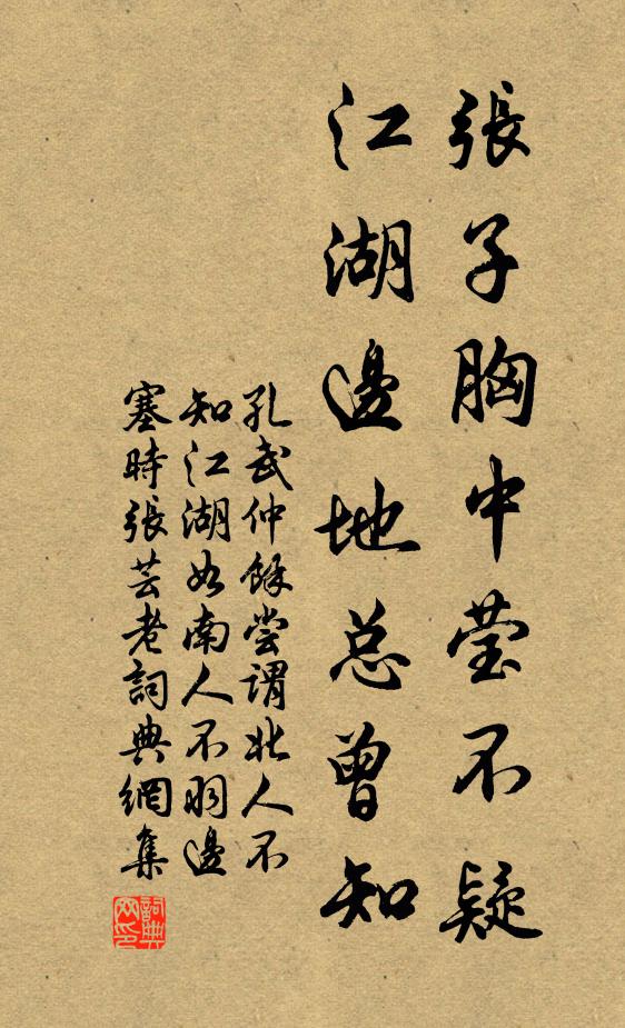 孔武仲张子胸中莹不疑，江湖边地总曾知书法作品欣赏