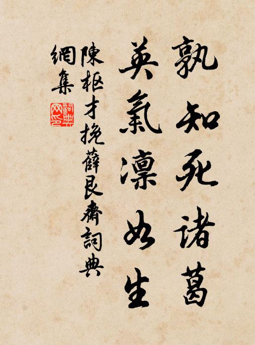 陈枢才孰知死诸葛，英气凛如生书法作品欣赏