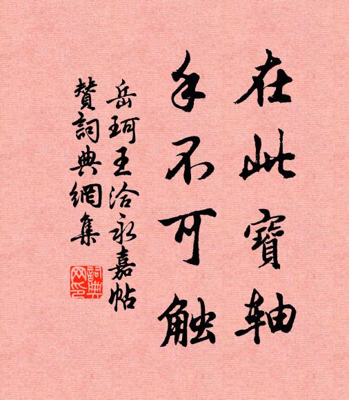 岳珂在此宝轴，手不可触书法作品欣赏