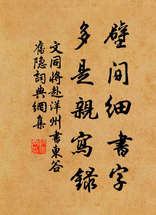文同壁间细书字,多是亲写录书法作品欣赏