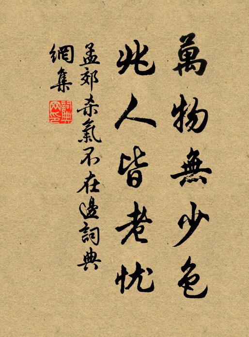 孟郊万物无少色，兆人皆老忧书法作品欣赏