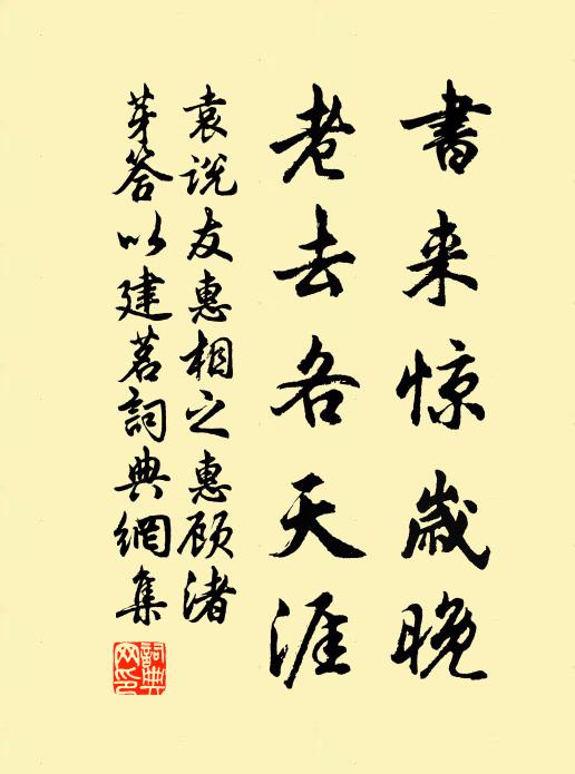 袁说友书来惊岁晚，老去各天涯书法作品欣赏