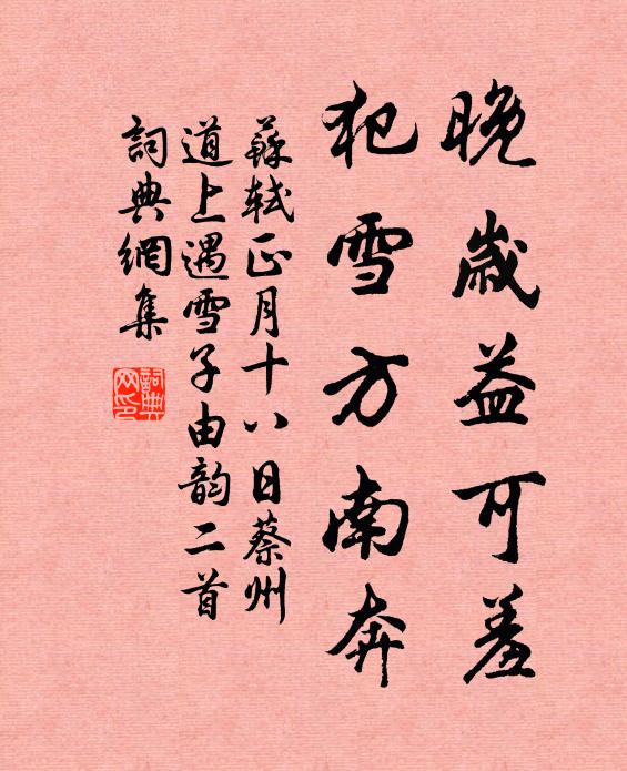 苏轼晚岁益可羞，犯雪方南奔书法作品欣赏