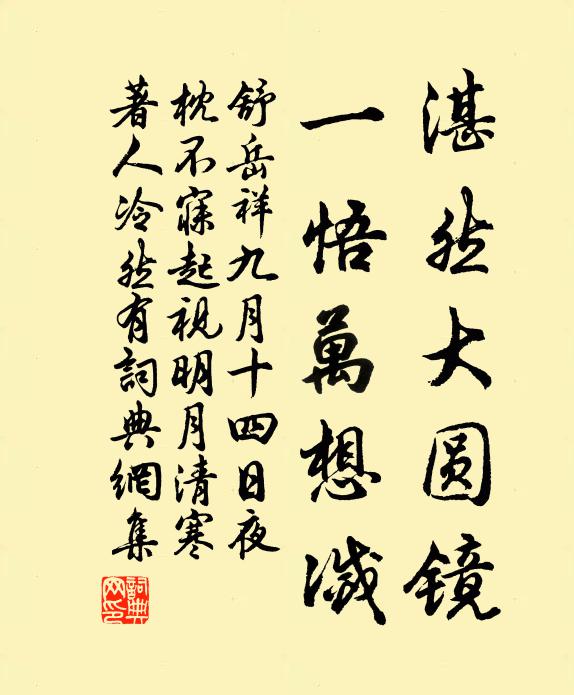 舒岳祥湛然大圆镜，一悟万想灭书法作品欣赏