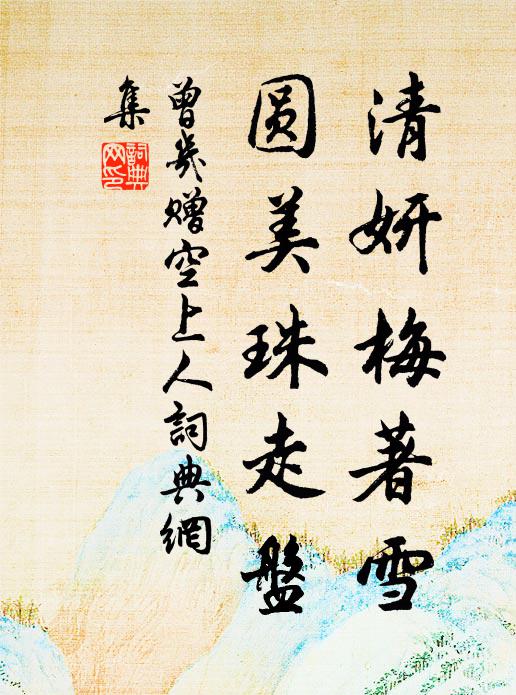曾几清妍梅著雪，圆美珠走盘书法作品欣赏