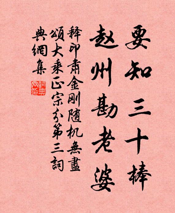 释印肃要知三十棒，赵州勘老婆书法作品欣赏