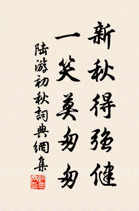 陆游新秋得强健，一笑莫匆匆书法作品欣赏