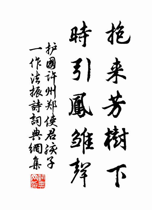 护国抱来芳树下，时引凤雏声书法作品欣赏