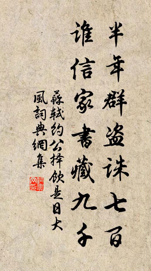 苏轼半年群盗诛七百，谁信家书藏九千书法作品欣赏