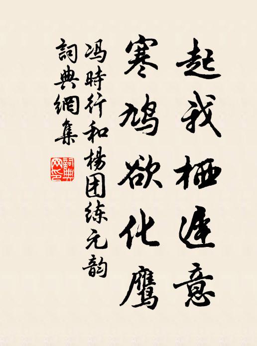 冯时行起我栖迟意，寒鸠欲化鹰书法作品欣赏