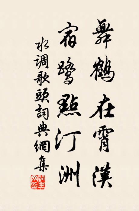佚名舞鹤在霄汉，宿鹭点汀洲书法作品欣赏