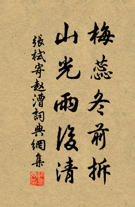 张栻梅蕊冬前拆，山光雨后清书法作品欣赏