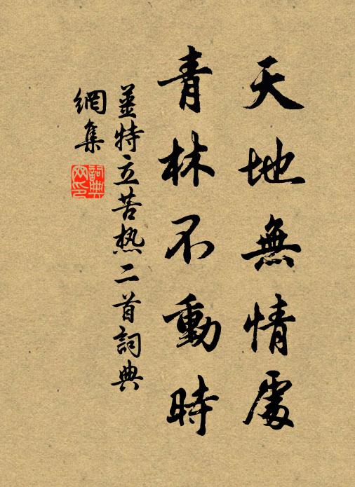 姜特立天地无情处，青林不动时书法作品欣赏