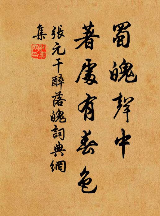 张元干蜀魄声中，著处有春色书法作品欣赏