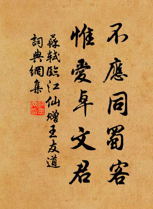 苏轼不应同蜀客，惟爱卓文君书法作品欣赏