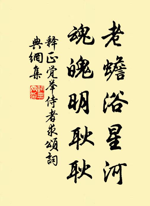 释正觉老蟾浴星河，魂魄明耿耿书法作品欣赏