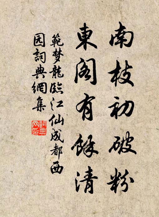 范梦龙南枝初破粉，东阁有馀清书法作品欣赏