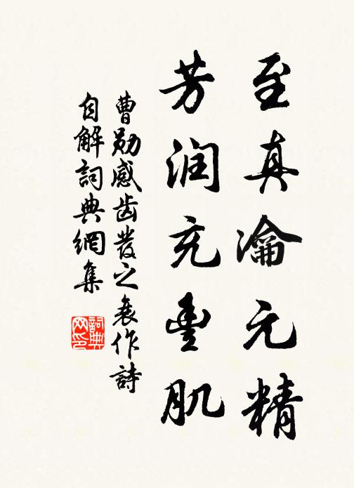 曹勋至真瀹元精，芳润充丰肌书法作品欣赏
