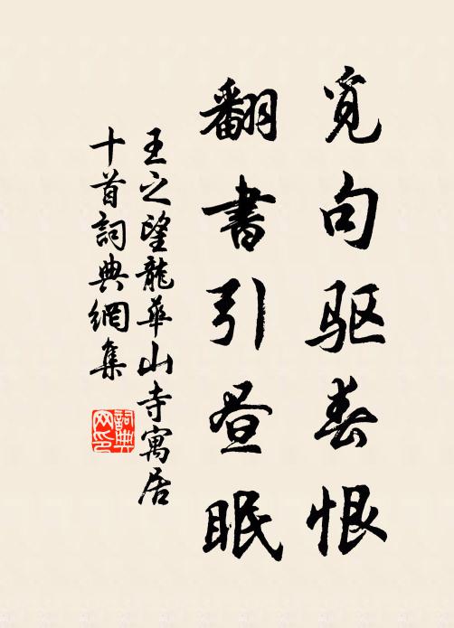 王之望觅句驱春恨，翻书引昼眠书法作品欣赏