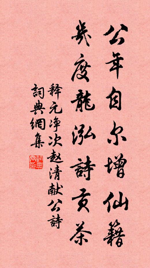 释元净公年自尔增仙籍，几度龙泓诗贡茶书法作品欣赏
