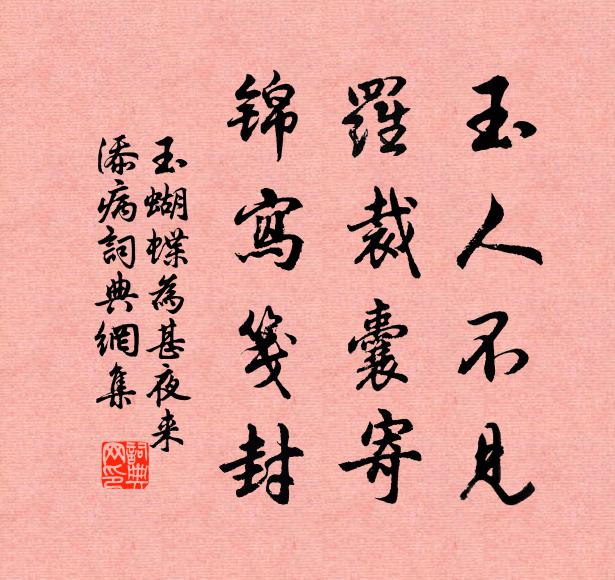 佚名玉人不见，罗裁囊寄，锦写笺封书法作品欣赏