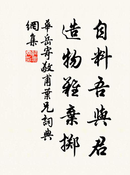 华岳自料吾与君,造物难弃掷书法作品欣赏