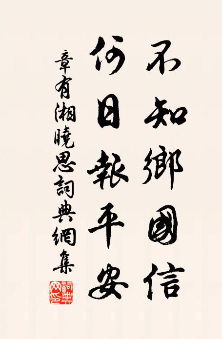 章有湘不知乡国信，何日报平安书法作品欣赏