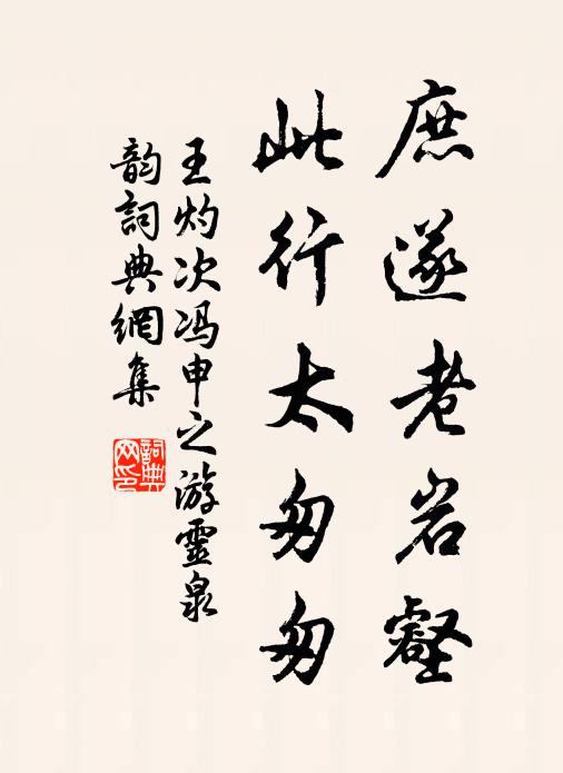 王灼庶遂老岩壑，此行太匆匆书法作品欣赏