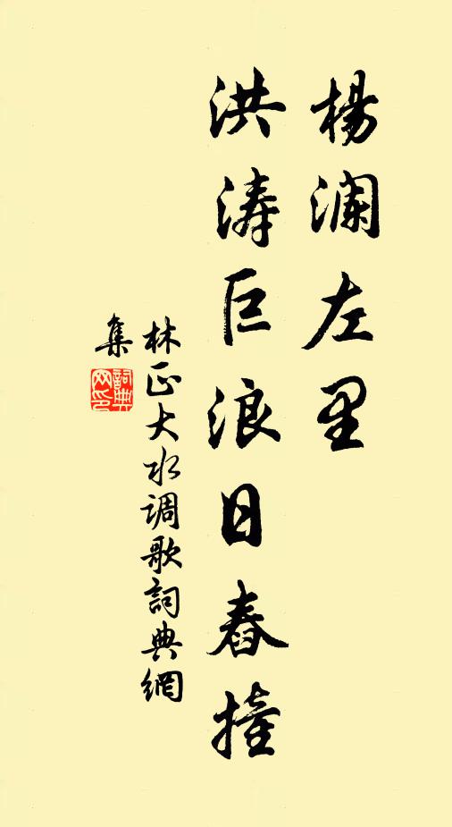 林正大杨澜左里，洪涛巨浪日舂撞书法作品欣赏