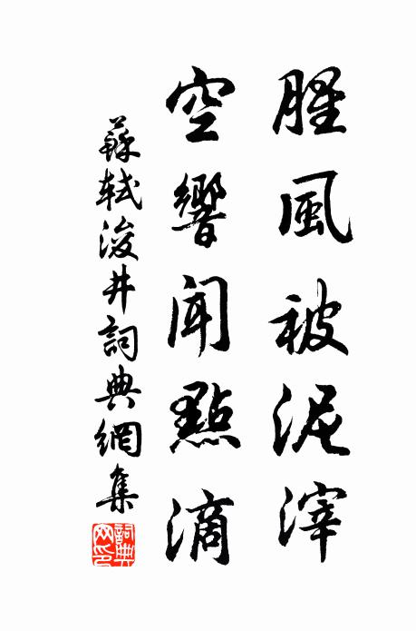 苏轼腥风被泥滓，空响闻点滴书法作品欣赏