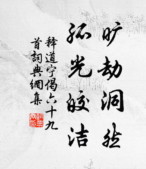 释道宁旷劫洞然，孤光皎洁书法作品欣赏