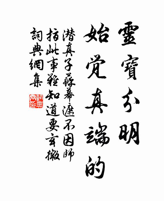 潜真子灵宝分明，始觉真端的书法作品欣赏