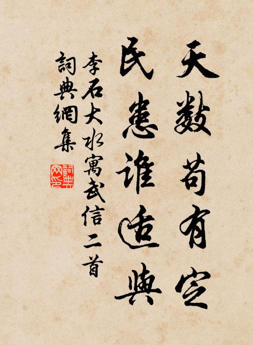 李石天数苟有定，民患谁适与书法作品欣赏
