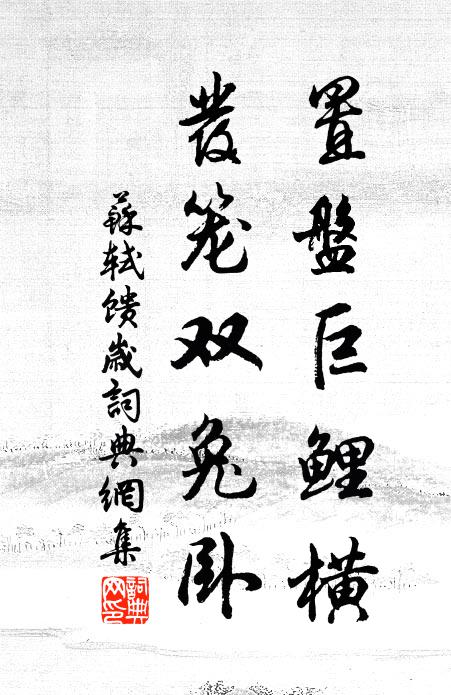 苏轼置盘巨鲤横,发笼双兔卧书法作品欣赏