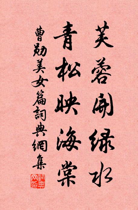 曹勋芙蓉开绿水，青松映海棠书法作品欣赏