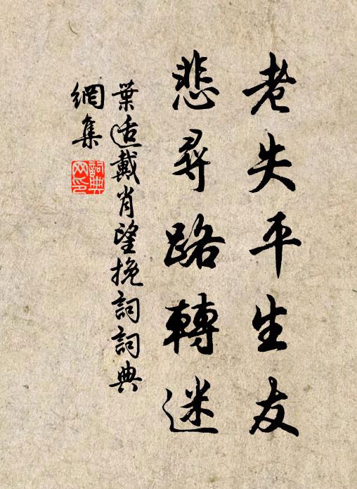 叶适老失平生友，悲寻路转迷书法作品欣赏