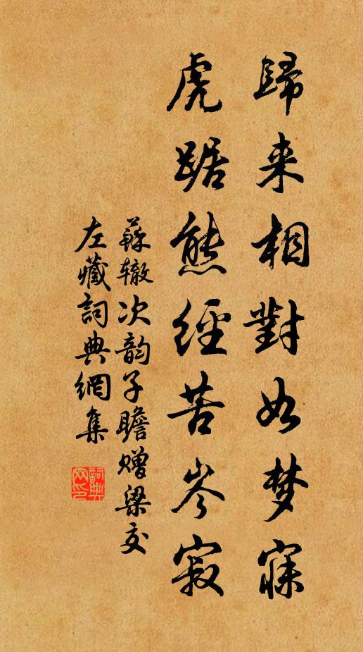 苏辙归来相对如梦寐，虎踞熊经苦岑寂书法作品欣赏