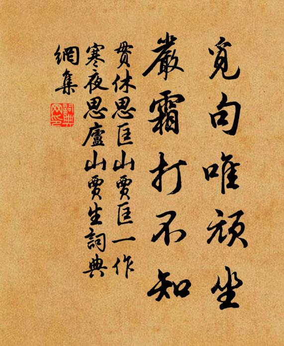 贯休觅句唯顽坐，严霜打不知书法作品欣赏