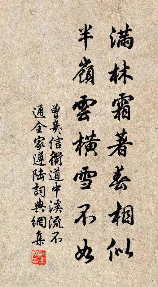 曾几满林霜著春相似，半岭云横雪不如书法作品欣赏
