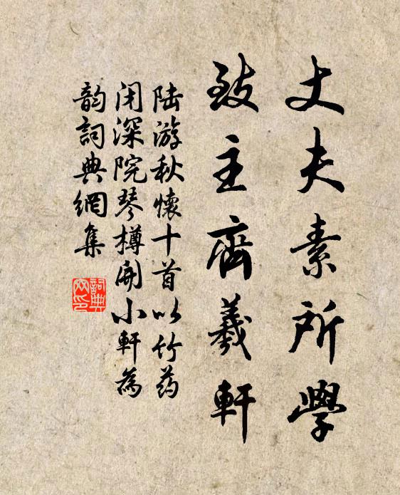 陆游丈夫素所学，致主齐羲轩书法作品欣赏