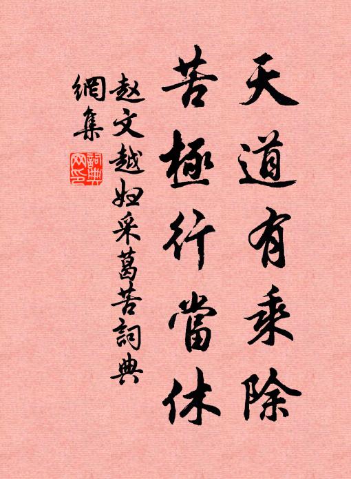 赵文天道有乘除，苦极行当休书法作品欣赏