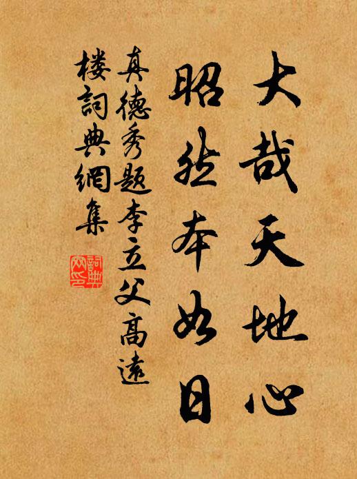 真德秀大哉天地心，昭然本如日书法作品欣赏