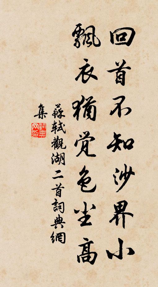 苏轼回首不知沙界小，飘衣犹觉色尘高书法作品欣赏